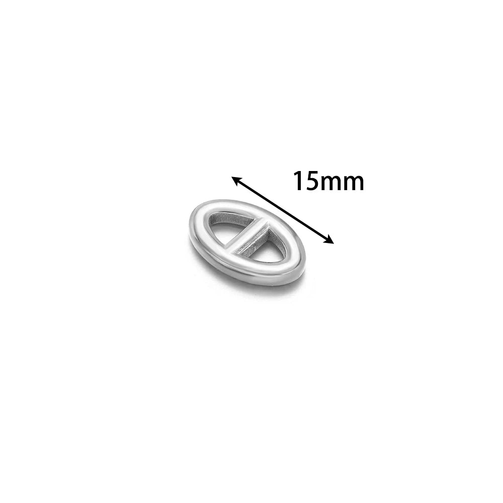 Fashion Trendy 18k PVD Gold Plated Stainless Steel Hollow Pig Nose Charm Pendant for Jewelry Earring Making