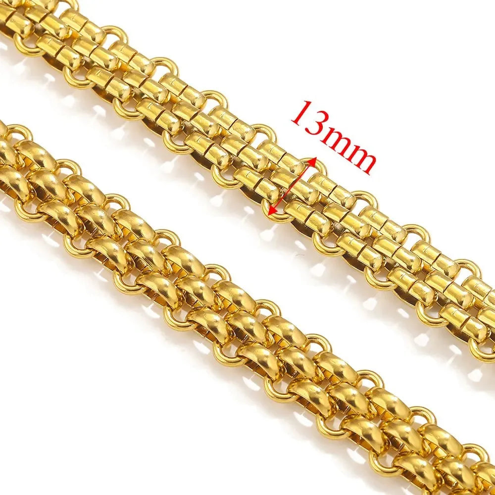 B4714 Hip Hop Thick Vacuum Chain 18k Gold Plated Stainless Steel Chain Roller Bulk Chain for Jewelry Diy