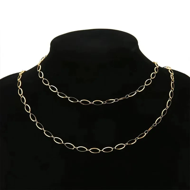 B3192 High Quality Stainless Steel Chain O Chain Rings Gold Necklace Chain for Making