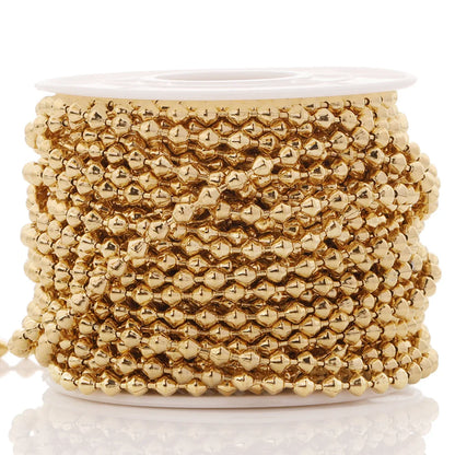 A2919 High Quality 18k Gold Plating Chain Bulk Stainless Steel Ball Bead Chain for Necklace Bracelet Making