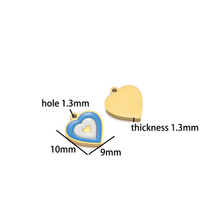 TIK TOK Hotsale 18k Gold Plated Stainless Steel Enamel Flower Fish Bowknot Heart Dragonfly Charm Pendant for DIY Jewelry Making
