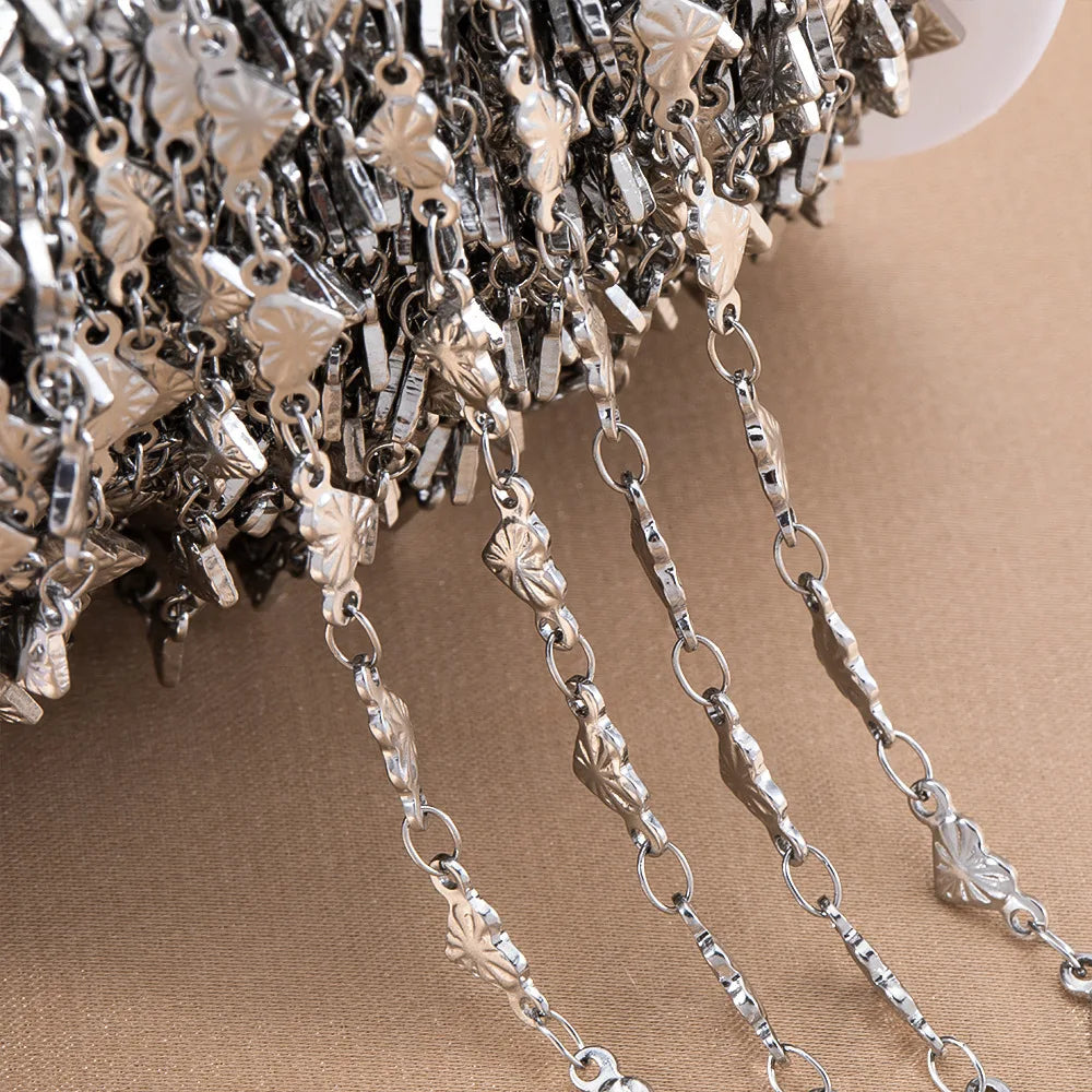A3042 Hot Fashion 18k Gold Plated Stainless Steel Chain Heart Shape Necklace Bracelet Making Diy Jewelry Findings