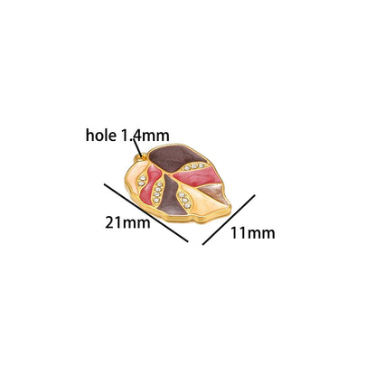 Fashion Stainless Steel 18k Gold Plated Colorful Enamel Leaf Charms Pendant for Jewelry Necklace Earrings Making Accessories