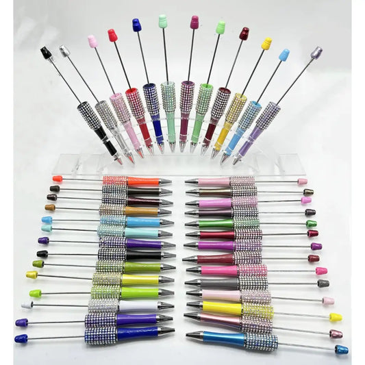 Hot Sale Plastic Solid Color for DIY Ballpoint Pen with Color Rhinestones Portable for School Office & Handmade Gifts