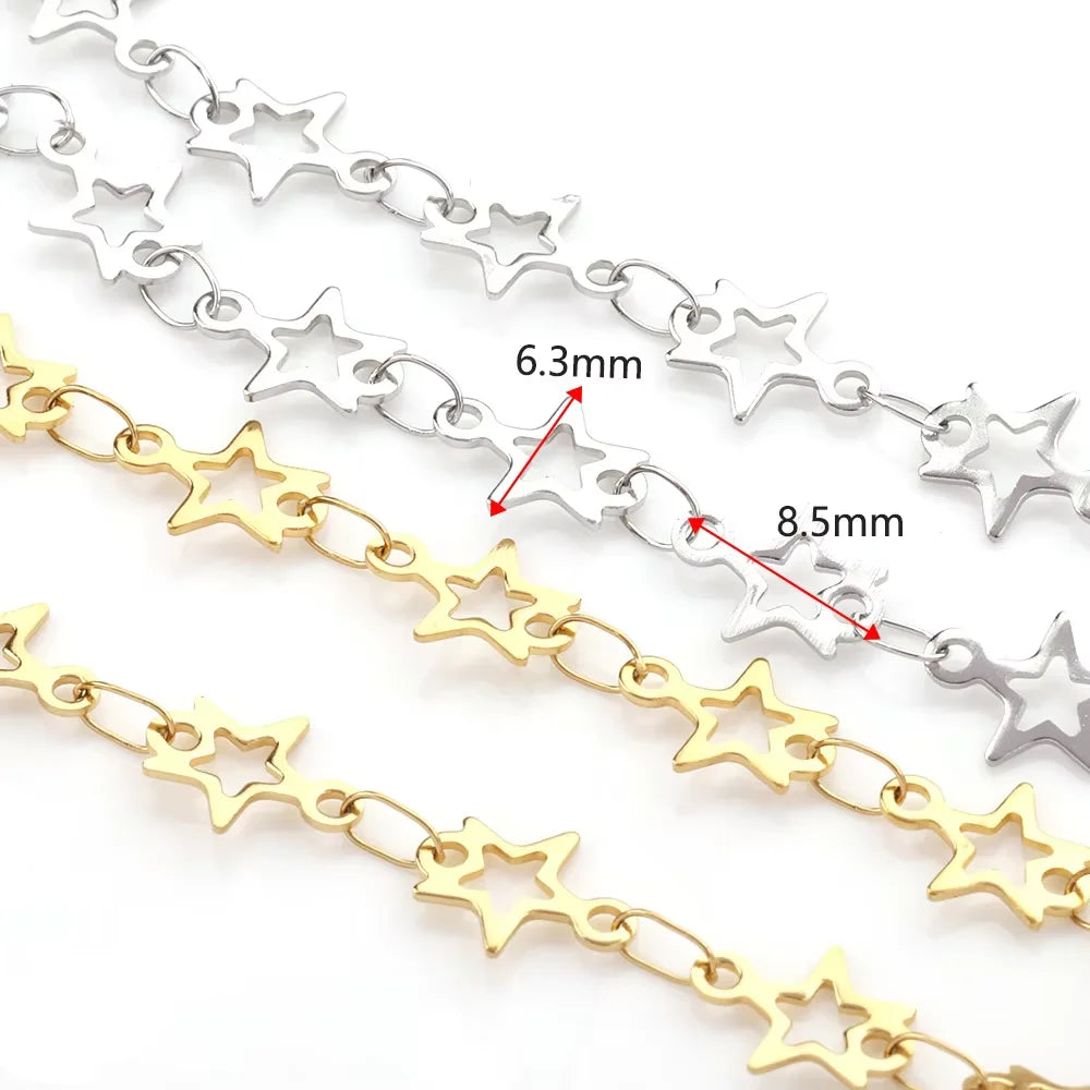 B3825 18k Gold Chain Stainless Steel Non-tarnished Chain Necklace Accessory Star Bulk Chain