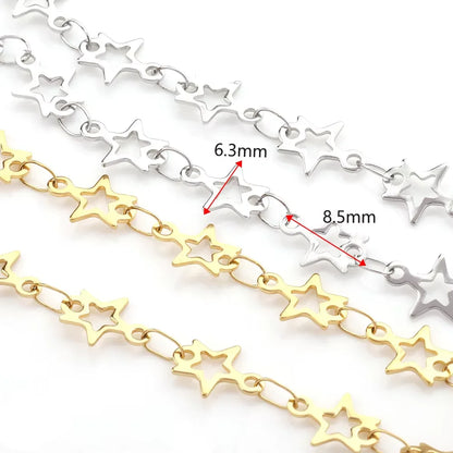 B3825 18k Gold Chain Stainless Steel Non-tarnished Chain Necklace Accessory Star Bulk Chain
