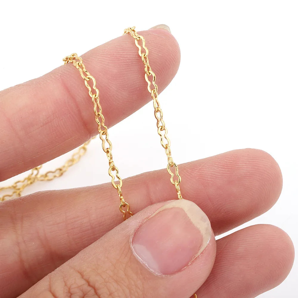 E729 Hot Non Tarnish 18k Gold Plated Stainless Steel Chain Bulk Link Necklace Jewelry Making Chain Findings