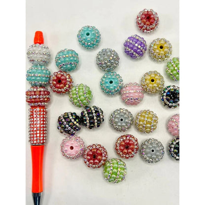 Acrylic Resin Ball Jewelry with Disco Crystal Pearl Rhinestones & Chunky Beads-Random Mix