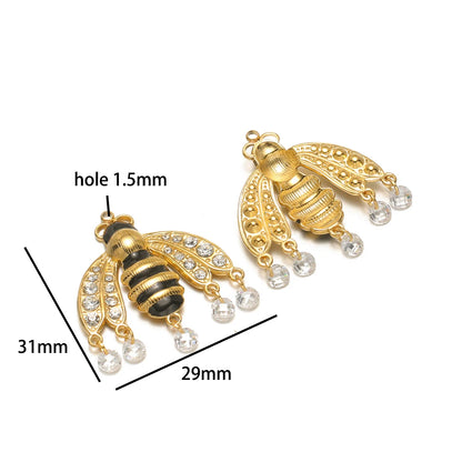 18k Gold Plated Stainless Steel Enamel Heart Rpse Flower Mushroom Charm Pendant for DIY Handmade Necklace Jewelry Making