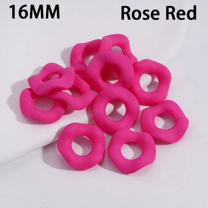 16MM Neon Fluorescent Wavy Frosted Acrylic Spacer Beads Matte Rubber Touch for Pen Bracelet Jewelry Making