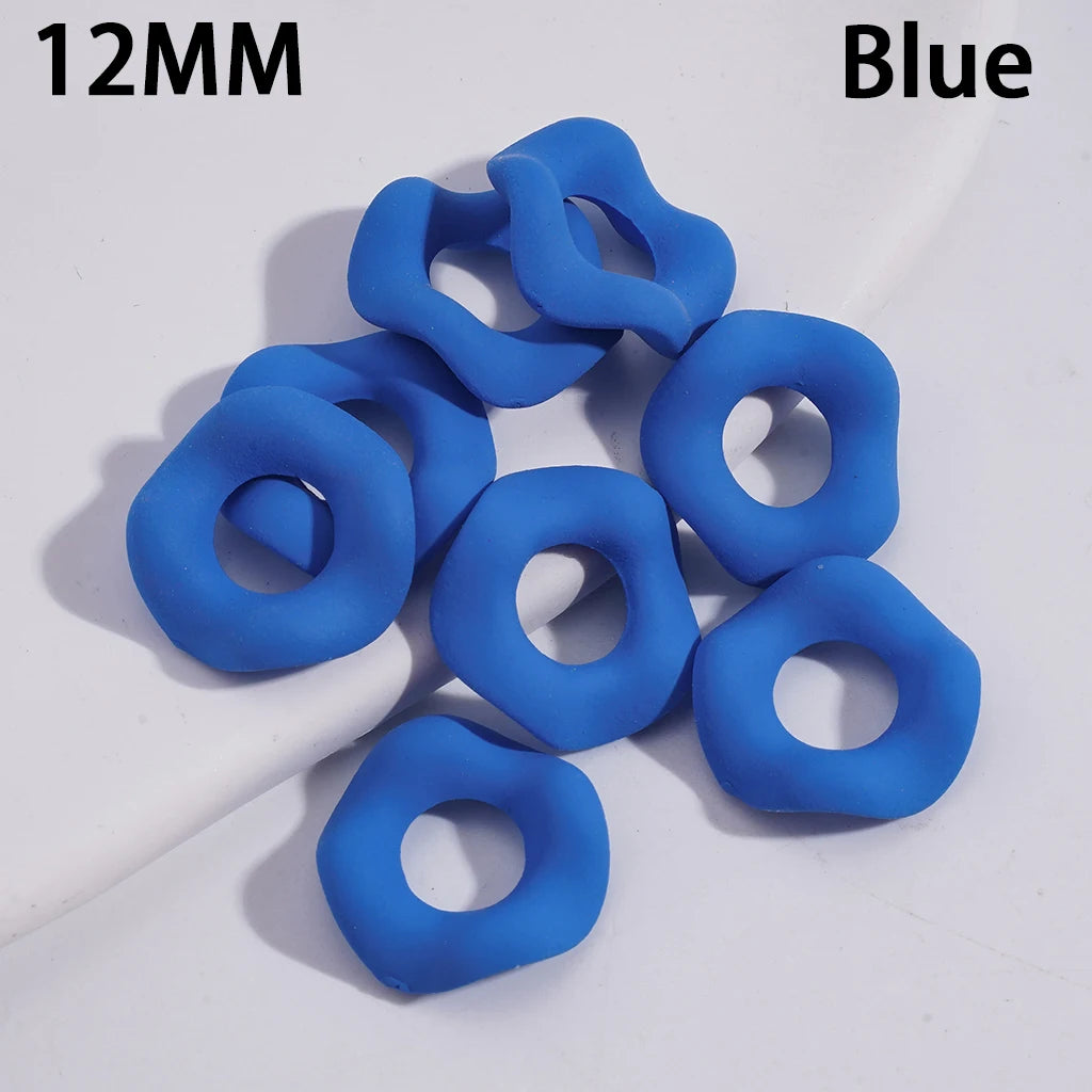 12MM Fluorescent Wavy Matte Rubber Acrylic Spacer Beads Bulk for Beadable Pen DIY Keychain Jewelry Making Wholesale