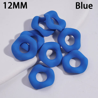12MM Fluorescent Wavy Matte Rubber Acrylic Spacer Beads Bulk for Beadable Pen DIY Keychain Jewelry Making Wholesale