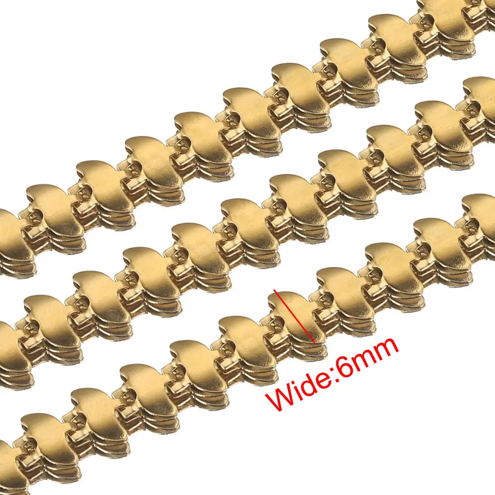 A1957 Fashion 18k Gold Plated Stainless Steel Chain Smile Face Smooth Necklace Bracelet Jewelry Chain Diy