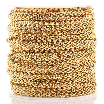 A3039 Hot Fashion Heart Chain 18k Gold Plated Stainless Steel Necklace Bracelet Making Jewelry Diy Findings