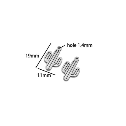 DIY Pendants Stainless Steel 18k Gold Plated Hollow Cactus Butterfly Star Sun Eyes Charm Pendants for Jewelry Necklace Making