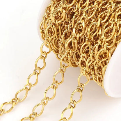 A1197 High Quality Stainless Steel Chain 18k Gold Plated Non Tarnish Necklace Bracelet Chain Jewelry