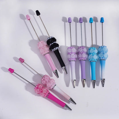 DIY Beadable Pen with Small Flower Pearl Solid & Ombre Colors for Party Favors Bulk