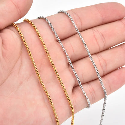 A1906 Good Quality 18k Gold Silver Stainless Steel Chain Necklace Bracelet Jewelry Making Diy Chain Findings Component