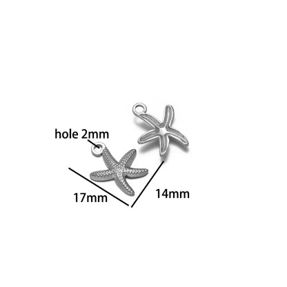 Ocean Style Sea Star Charm Stainless Steel 18K Gold Plated Starfish Charm Pendant for Jewelry Earring Necklace Making