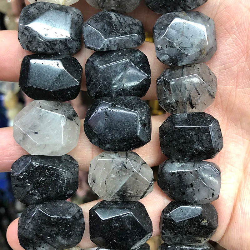 Natural Gemstone Faceted Irregular Faceted Freeform Flat Rectangle Polygon Beads Strand for Jewelry Making Bracelets Necklaces
