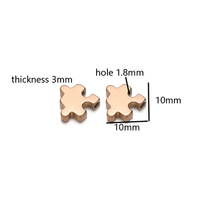 18k Gold Plated Stainless Steel Creative Puzzle Beads Charm Pendant for DIY Necklace Jewelry Making Accessories