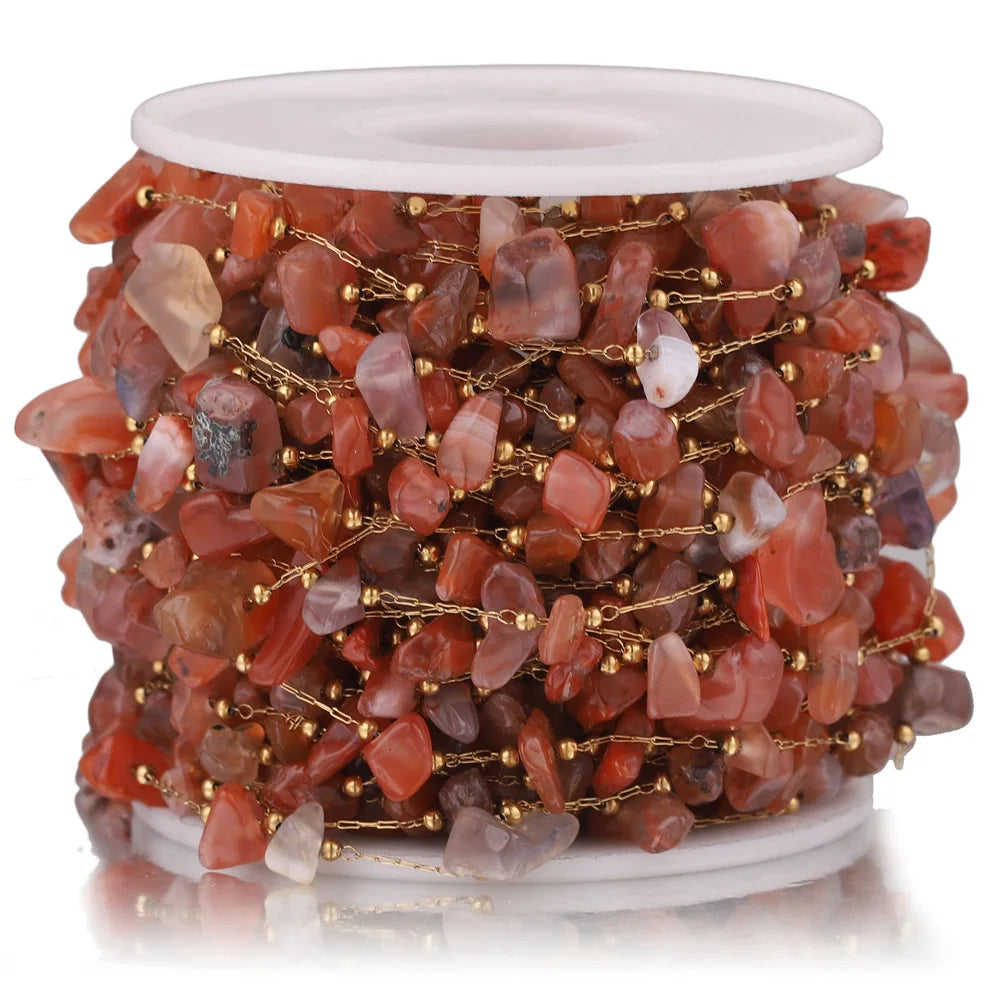 Stainless Steel Natural Stone Handmade Irregular Quartz Chains for Permanent Jewelry Accessories