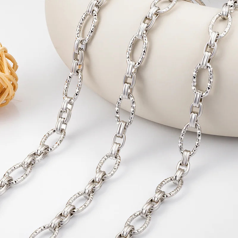 Best Selling E700 Stainless Steel Chunky Chains Heavy Texture Dull Silver for Jewelry Making