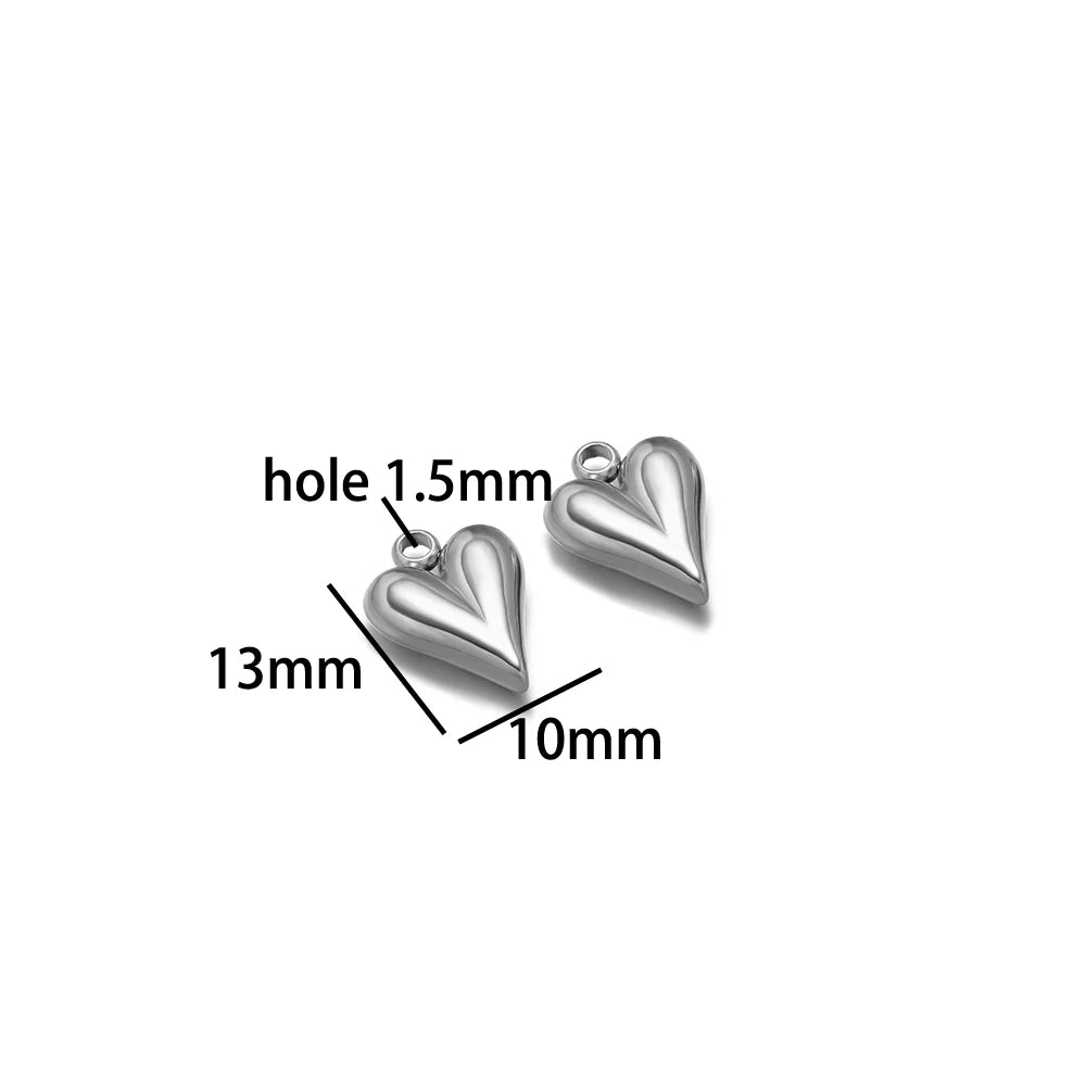 Fashion love Pendant 18k Gold Plated Stainless Steel Heart Shape Charm Pendant for DIY Jewelry Making Accessories