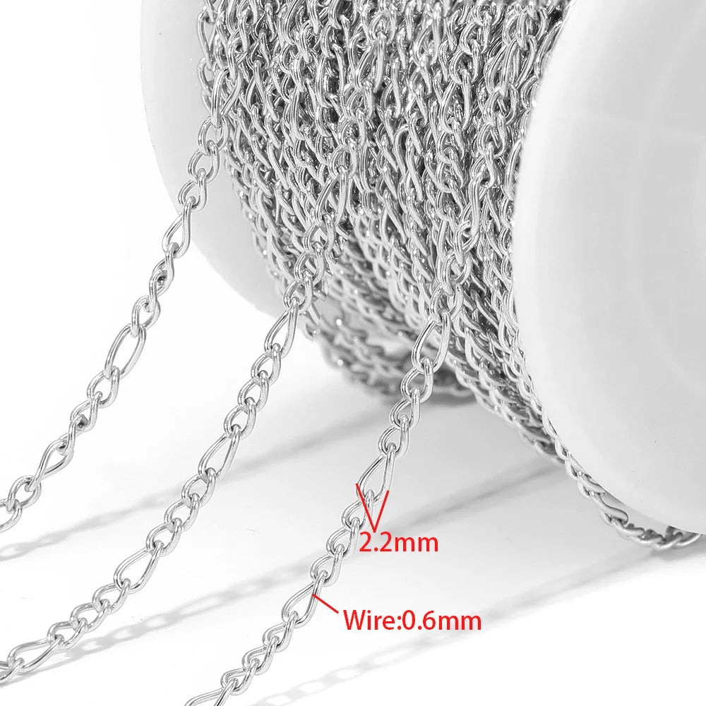 B3056 High Quality Stainless Steel Chain Multi Design 18k Gold Plated Silver Chain Bulk Link for Jewelry Making