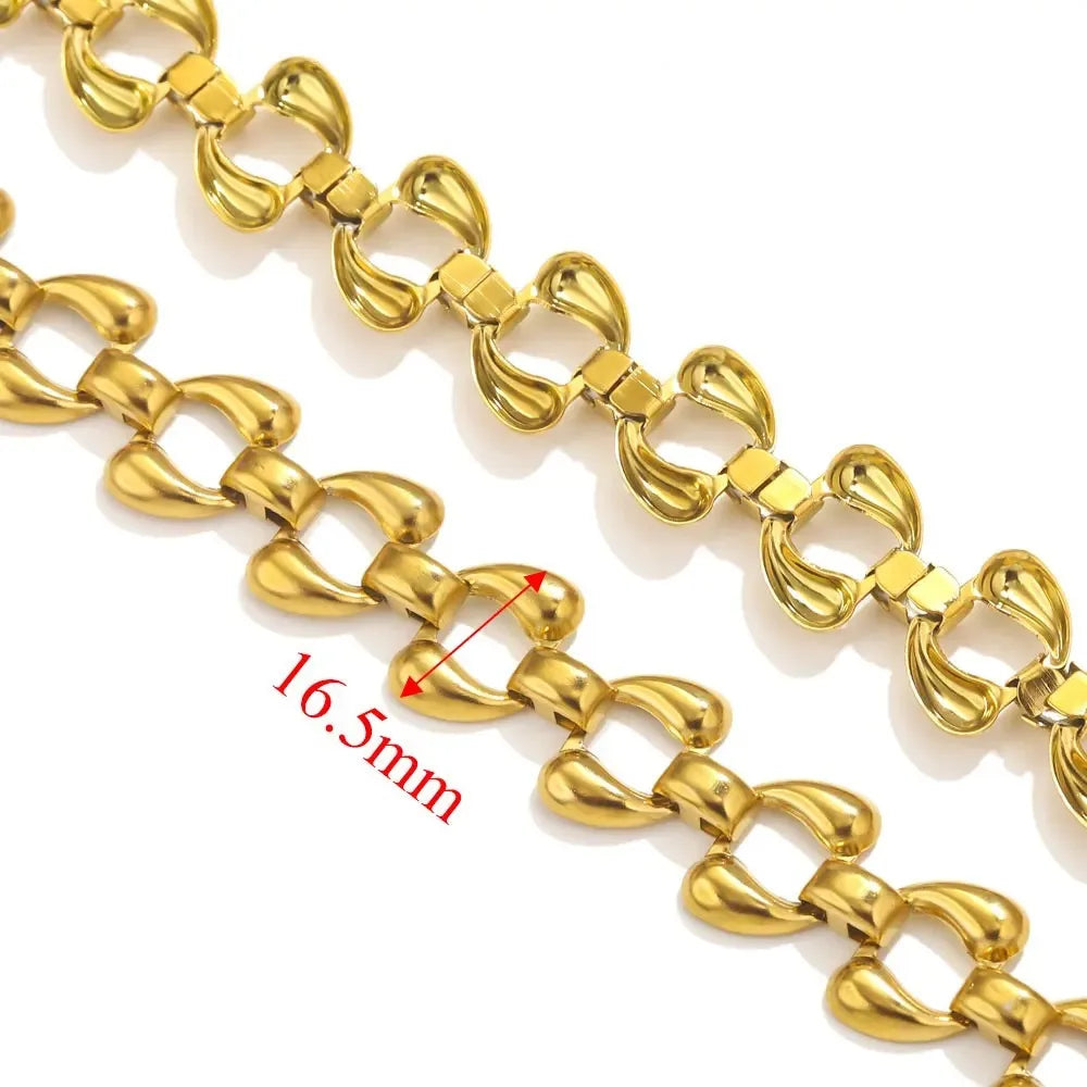 B4714 Hip Hop Thick Vacuum Chain 18k Gold Plated Stainless Steel Chain Roller Bulk Chain for Jewelry Diy