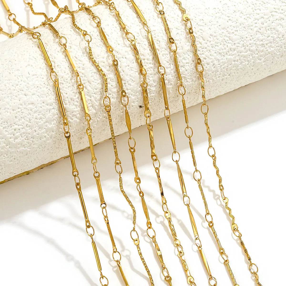 A2913 Fashion 18k Gold Plated Stainless Steel Chain Silver Necklace Bracelet Bulk Chain for Jewelry Diy Making