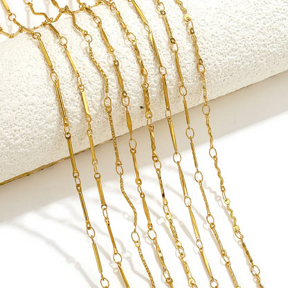 A2913 Fashion 18k Gold Plated Stainless Steel Chain Silver Necklace Bracelet Bulk Chain for Jewelry Diy Making