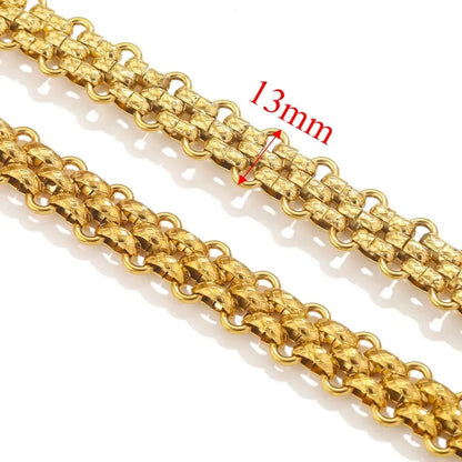 B4714 Hip Hop Thick Vacuum Chain 18k Gold Plated Stainless Steel Chain Roller Bulk Chain for Jewelry Diy