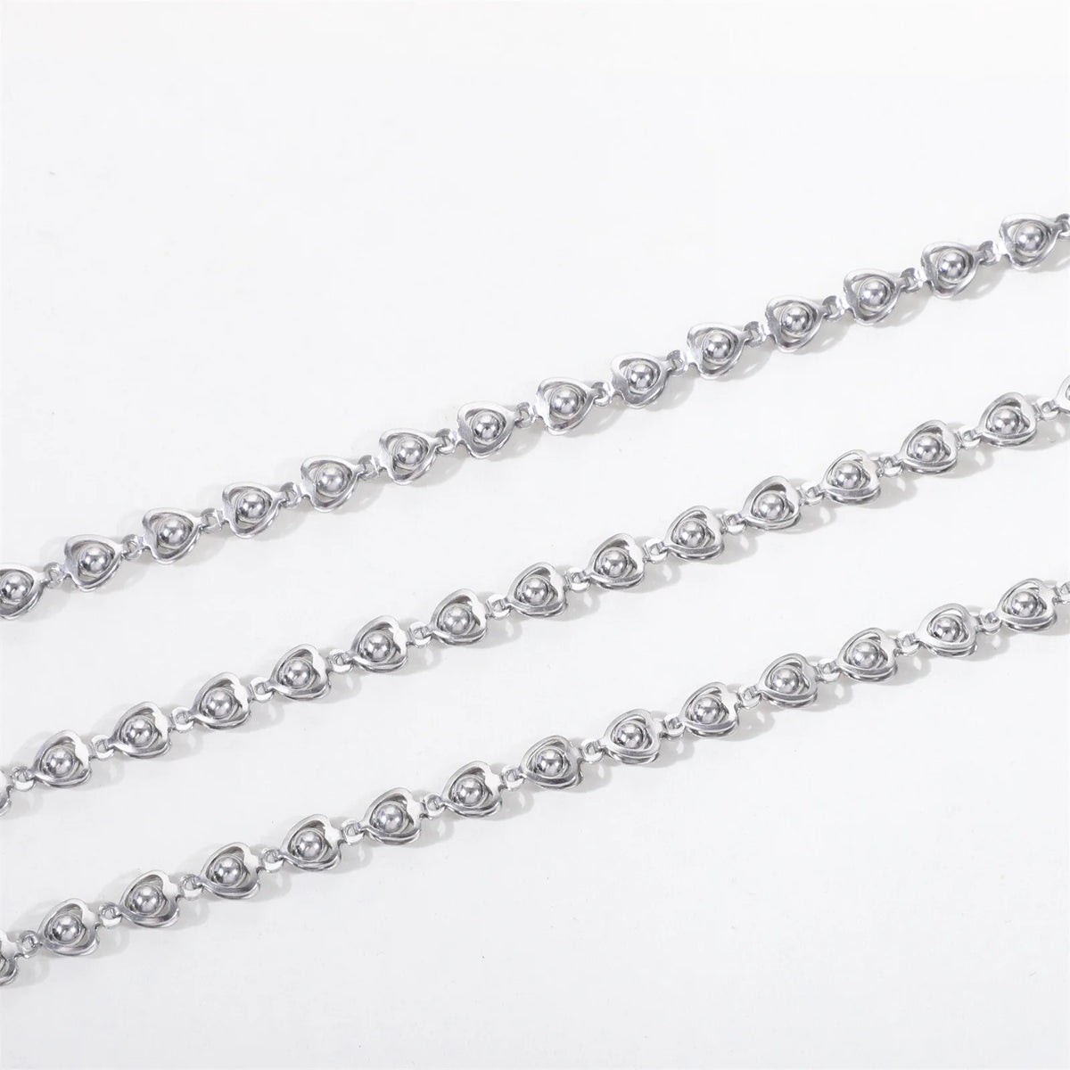 B4813 Silver Plated Stainless Steel Chain Thunk Chain Bulk Roller Chain for Anklet Necklace Jewelry