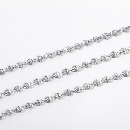 B4813 Silver Plated Stainless Steel Chain Thunk Chain Bulk Roller Chain for Anklet Necklace Jewelry