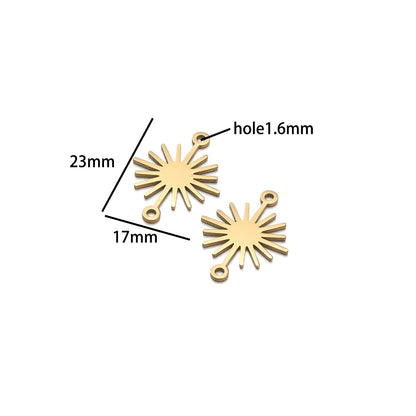 DIY Pendants Stainless Steel 18k Gold Plated Hollow Cactus Butterfly Star Sun Eyes Charm Pendants for Jewelry Necklace Making