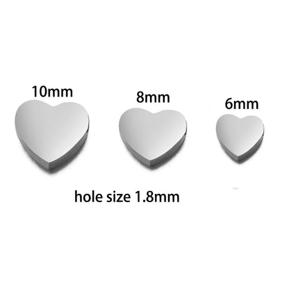 Europe Popular Pendants Stainless Steel Gold Plated Horizontal Vertical Hole Heart Star Charm Pendant for Necklace Making