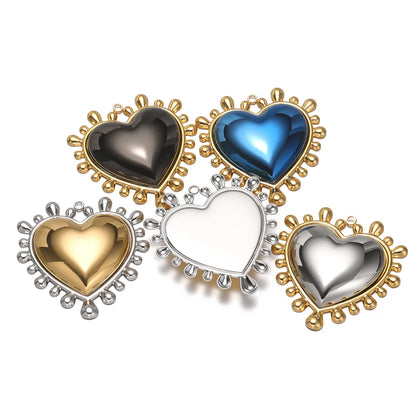 New Arrival Stainless Steel 18k Gold Plated Sun Big Heart Shape Charms Pendant for DIY Jewelry Necklace Making
