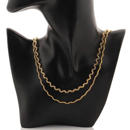 D087 1.2mm 1.5mm Bent Design Chain Trunk Link Chain 18k Gold Stainless Steel Roller Chain Jewelry