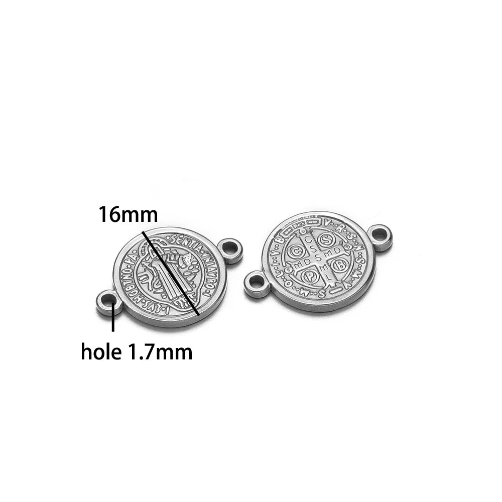 Unisex Religious Ornament Stainless Steel Gold Plated Double Hole Jesus Charm Pendant for Jewelry Making Wholesale