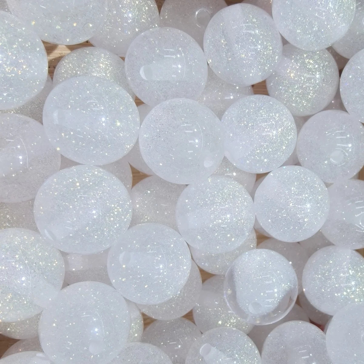 16mm   200pcs Acrylic  Star River Series Resin Shinny Glitter Beads for Pen Chunky  Necklace DIY Jewelry Making