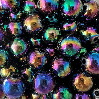 Hot Sale 500G/bag Acrylic Beads AB Plating Plastic Round Loose Beads for Mobile Phone Chain Bracelet Jewelry Making