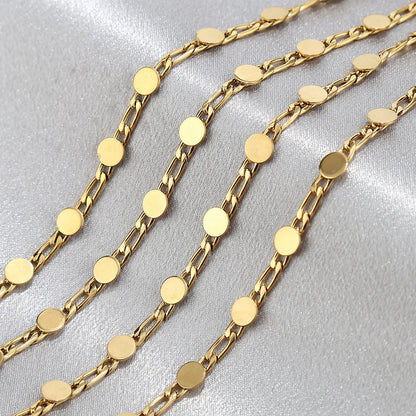 A2807 Non Tarnish Fashion Stainless Steel Chain Bulk Sliced Round Necklace Bracelet Chain Findings Wholesale