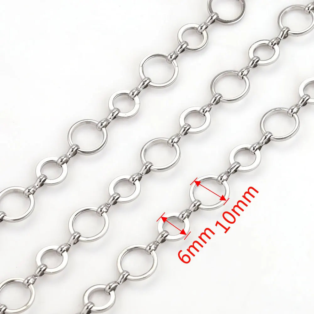 A1517 High Quality Multi Stainless Steel Chain Oval Necklace Bracelet Bulk Chain for Jewelry Making Diy