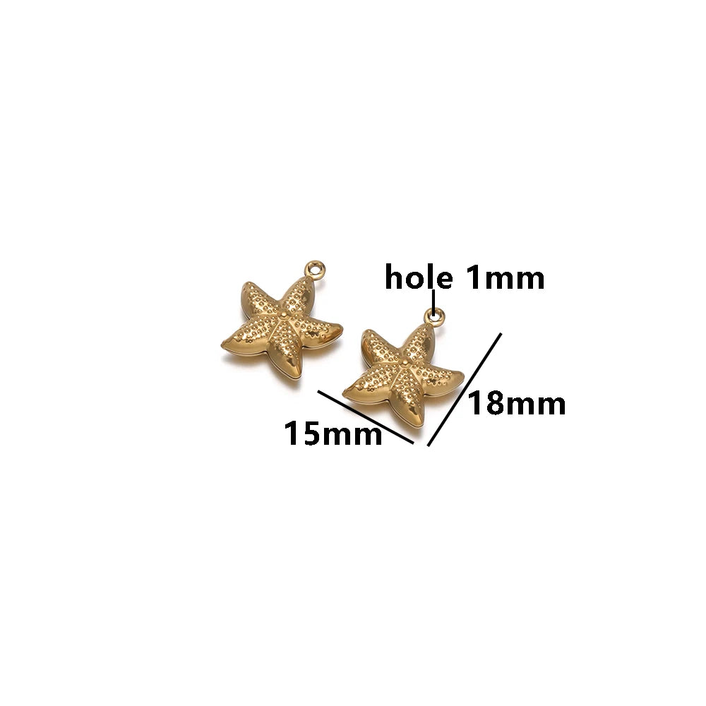 18k Gold Plated Stainless Steel Hollow Fish Sea Turtles Dolphins Charm Pendant for DIY Necklace Jewelry Making Jewelry Findings