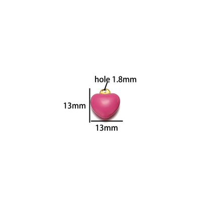 Colorful Heart Shaped Pendant Stainless Steel 18k Gold Plated Enamel Charms Pendant for Women Jewelry Necklace Making