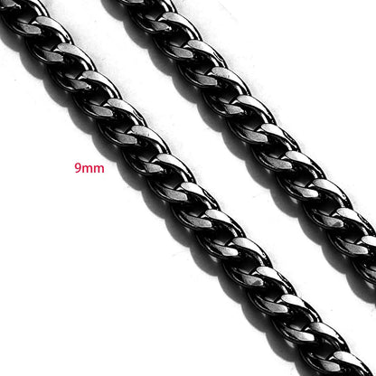 D378 Chunky Twisted Cuban Chain Chocker Gold Silver Black Gun Plated Stainless Steel Snake Rope Chain Jewelry for Men