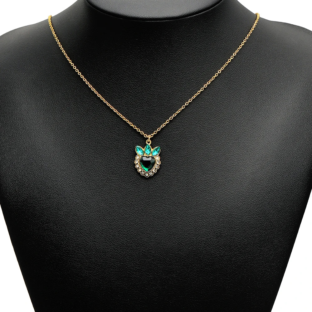 Wholesale Stainless Steel Gold Plated Crown Heart Zircon Charms Pendant for Diy Jewelry Necklace Making Accessories