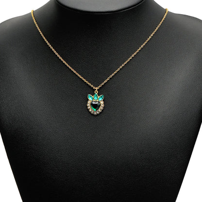Wholesale Stainless Steel Gold Plated Crown Heart Zircon Charms Pendant for Diy Jewelry Necklace Making Accessories