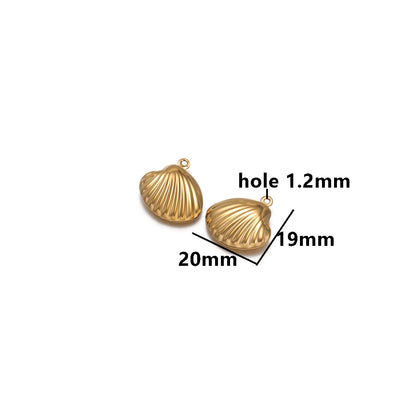 High Quality 18k Gold Plated Stainless Steel Hollow Conch Shell butterfly Starfish Charm Pendant for DIY Necklace Jewelry Making